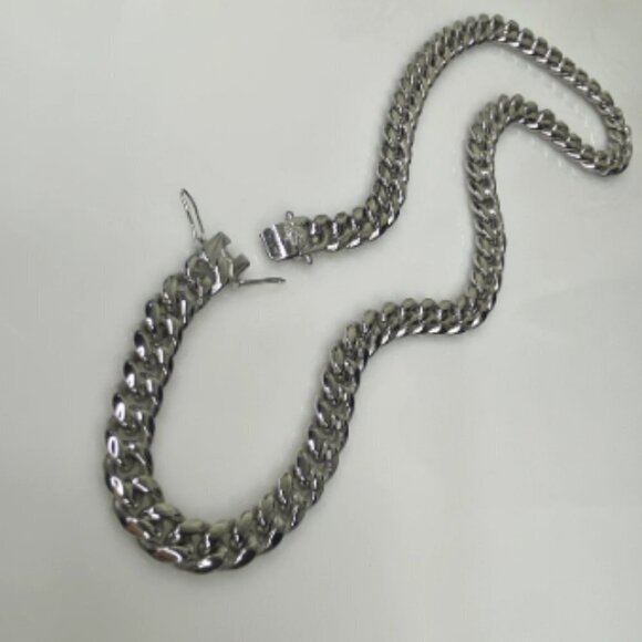 Miami Cuban Curb Link Chain Necklace 316L Stainless Steel - Picture 4 of 11